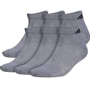 adidas Performance High Quarter Men's Socks, Size 6-12 - Gray (6 Pair)